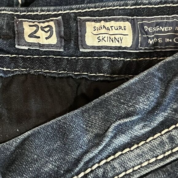 Miss Me Signature Skinny Jeans Size 29 Flap Pocket Embellished Embroidered Denim - Picture 5 of 6